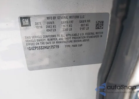 2017 Buick Lacrosse Essence из США, поврежденный, VIN 1G4ZP5SS2HU175719